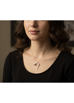 Çekiç ve Çivi Motif Taşsız Rose-Siyah Kaplama Gümüş Kolye