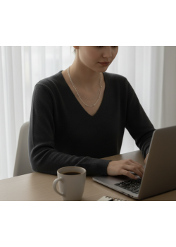 Kendinden İkili Gümüş Zincir Kolye