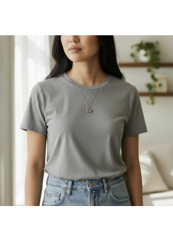 Kalp ve Yüzük Motif Gümüş Kolye