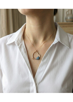 Kalp ve Yüzük Motif Gümüş Kolye