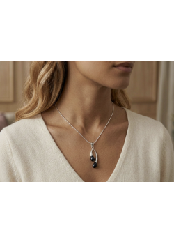 İkili Onix Taşlı Gümüş Kolye