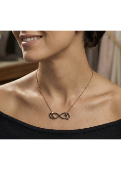 Sonsuzluk ve Kalp Motif Gümüş Kolye