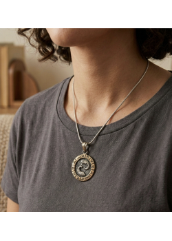 İki Renk Burç Motif Gümüş Kolye Serisi