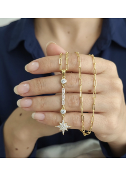 Kutup Yıldızı Motif Gümüş Kolye 