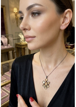 Golden Shine Sitrin Taşlı Gümüş Kolye 