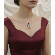 Safir ve İnci Taşlı Gümüş Kolye Safir ve İnci Taşlı Gümüş Kolye