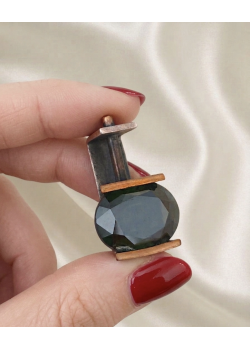 Koyu Peridot Taşlı Tasarım Gümüş Kolye Ucu
