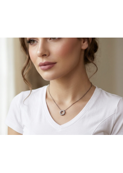 İncili Yuvarlak Motif Gümüş Mini Kolye İncili Yuvarlak Motif Gümüş Mini Kolye