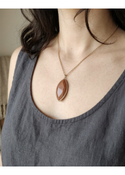 Yıldız Taşı Taşlı Gümüş Rose Kolye 