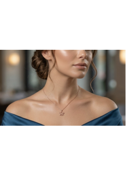 Lotus Motif Taşsız Gümüş Mini Kolye