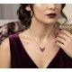 Yakut Taşlı Yelpaze Motif Gümüş Mini Kolye Yakut Taşlı Yelpaze Motif Gümüş Mini Kolye
