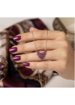 Yakut Taşlı Yelpaze Motif Gümüş Mini Kolye Yakut Taşlı Yelpaze Motif Gümüş Mini Kolye