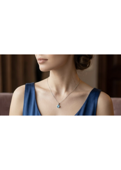 Lab Topaz Taşlı Yuvarlak Motif Gümüş Mini Kolye Lab Topaz Taşlı Yuvarlak Motif Gümüş Mini Kolye