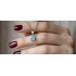 Lab Topaz Taşlı Yuvarlak Motif Gümüş Mini Kolye
