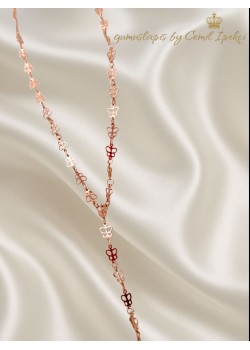 Kelebek Motif Rose Kaplama Taşsız Gümüş Y Kolye Kelebek Motif Rose Kaplama Taşsız Gümüş Y Kolye