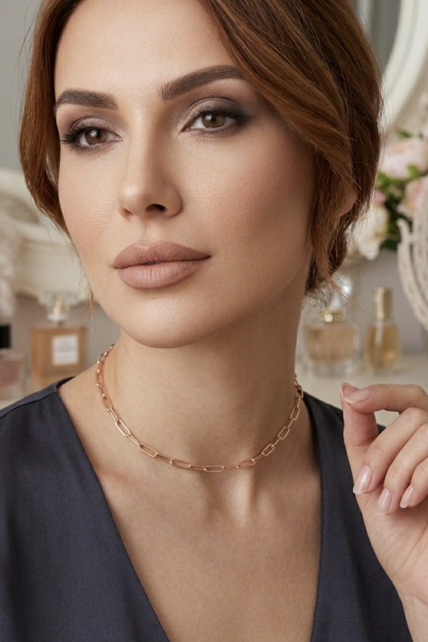 Ataç Model Taşsız Gümüş Zincir Kolye Serisi