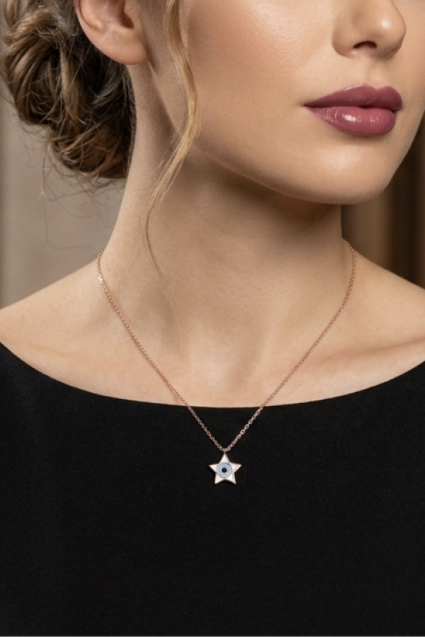 Yıldız Motif Mineli Gümüş Mini Kolye Yıldız Motif Mineli Gümüş Mini Kolye