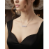 Pembe Safir ve Mozanite Taşlı Gümüş Kolye