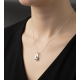 Su Yeşili Mozanite Taşlı Gümüş Kolye Su Yeşili Mozanite Taşlı Gümüş Kolye