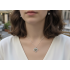 Peridot Taşlı Çınar Ağacı Yaprağı Motif Gümüş Kolye