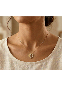 Anne Bebek Ayağı Motif Gümüş Kolye Anne Bebek Ayağı Motif Gümüş Kolye