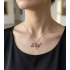 Beyaz ve Yakut Taşlı Yusufçuk Motif Gümüş Kolye
