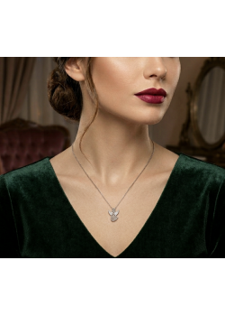 Kanatları Taşlı Melek Motif Gümüş Mini Kolye Kanatları Taşlı Melek Motif Gümüş Mini Kolye