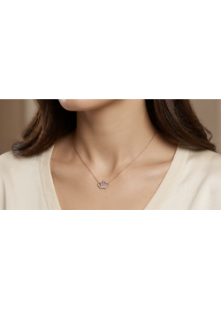 Taç Motif Gümüş Mini Kolye