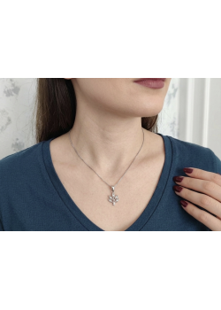 Ağaç Motif Taşlı Gümüş Mini Kolye
