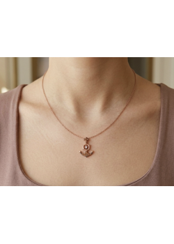 Lab Topaz Taşlı Çapa Motif Gümüş Mini Kolye Lab Topaz Taşlı Çapa Motif Gümüş Mini Kolye