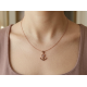 Lab Topaz Taşlı Çapa Motif Gümüş Mini Kolye