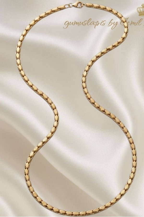 Yassı Oval Model Cerrahi Çelik Zincir Kolye Yassı Oval Model Cerrahi Çelik Zincir Kolye