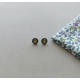 Ortası Peridot Taşlı Ortası Eskitme Gümüş Mini Küpe