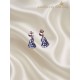 Kalp Motif Elmas Montür Sallantılı Gümüş Küpe