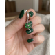Peridot Taşlı Yonca Motif Gümüş Küpe