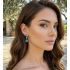 Topaz ve Mozanite Taşlı Gümüş Küpe Çifti