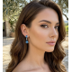 Topaz ve Mozanite Taşlı Gümüş Küpe Çifti