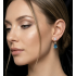 Topaz ve Mozanite Taşlı Gümüş Küpe Çifti 