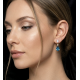 Topaz ve Mozanite Taşlı Gümüş Küpe Çifti 