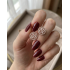 İçi Baget Taşlarla Süslü Yuvarlak Motif Gümüş Rose Kaplama Mini Küpe