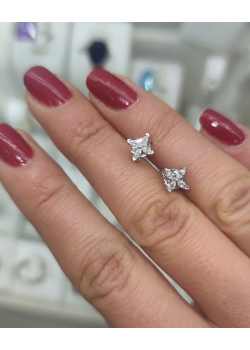 Markiz Kesim Taşlı Gümüş Mini Küpe