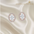 Oval Motif Taşlı Gümüş Mini Küpe
