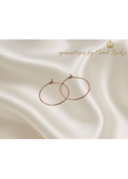 Pembe Mineli Rose Kaplama Gümüş Halka Küpe