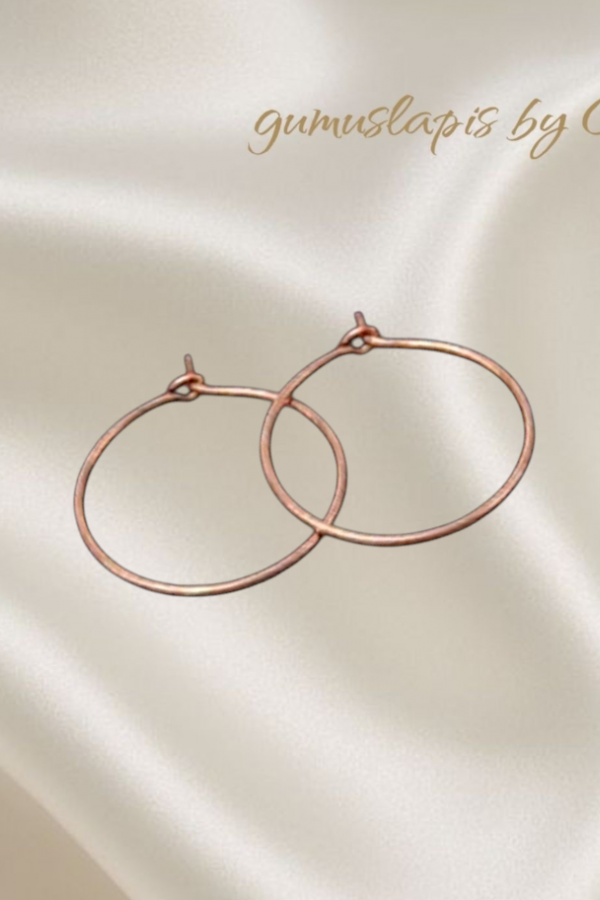 Pembe Mineli Rose Kaplama Gümüş Halka Küpe