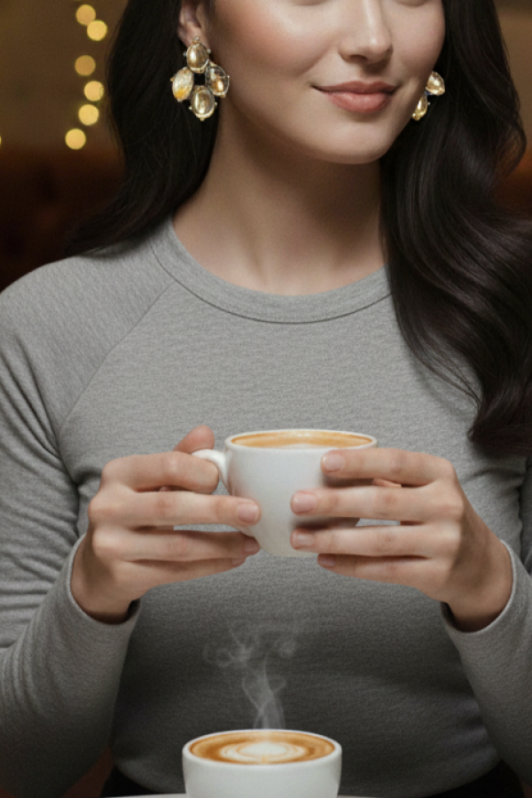 Golden Shine Sitrin Taşlı Gümüş Küpe Çifti