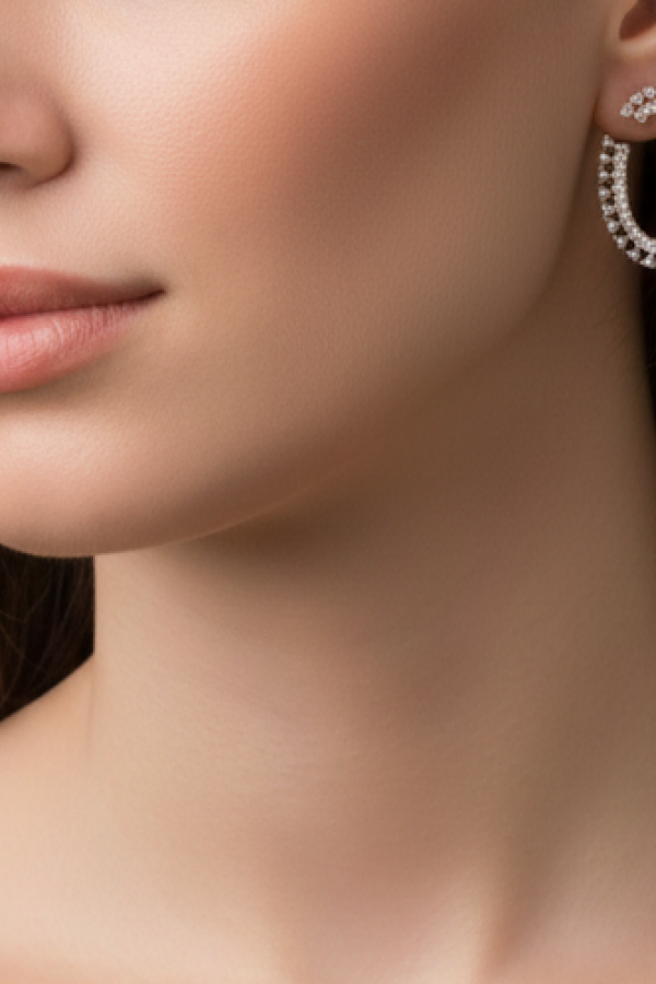 Yan C Model Gümüş Küpe