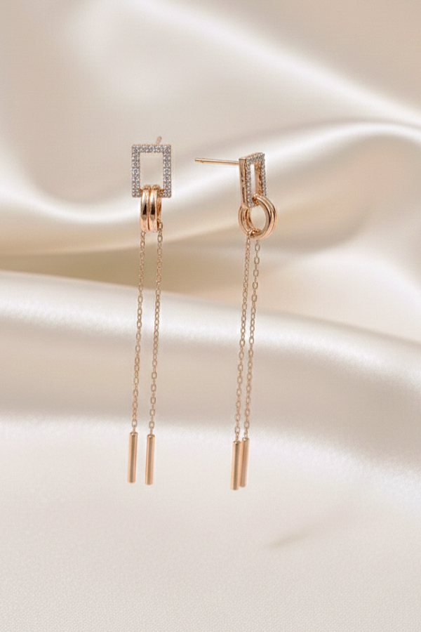 Sallantılı Gümüş Küpe Çifti