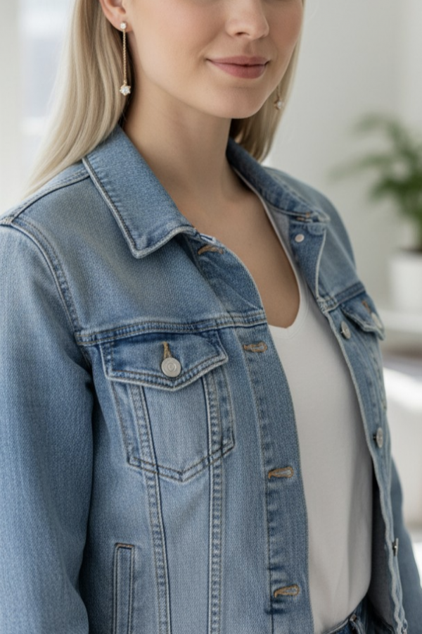 Arası Uzun Zincirli İki Taşlı Gümüş Küpe