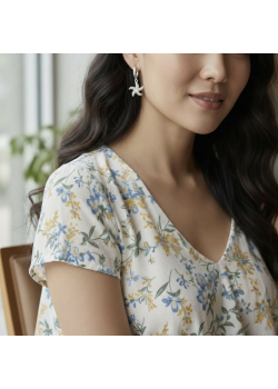 Deniz Yıldızı Motif Gümüş Küpe