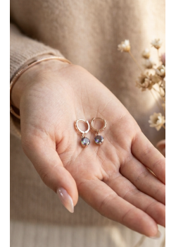 Ucu Mistik Kuvars Taşlı Gümüş Küpe